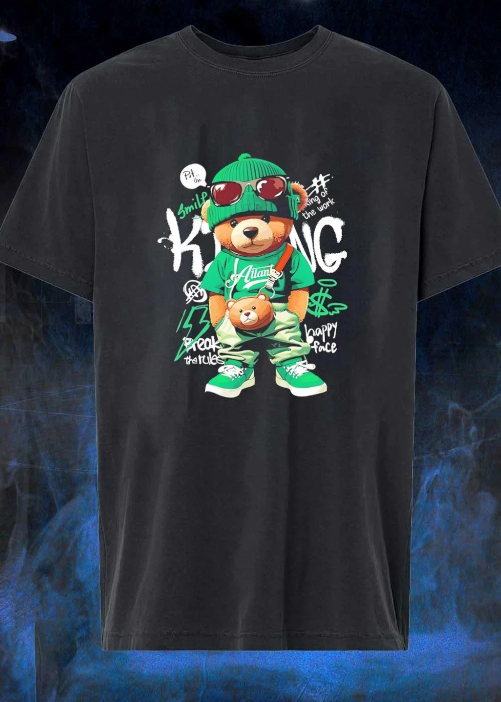 Put On Smile King of the World Break the Rules Happy Face Teddy Bear Shirt