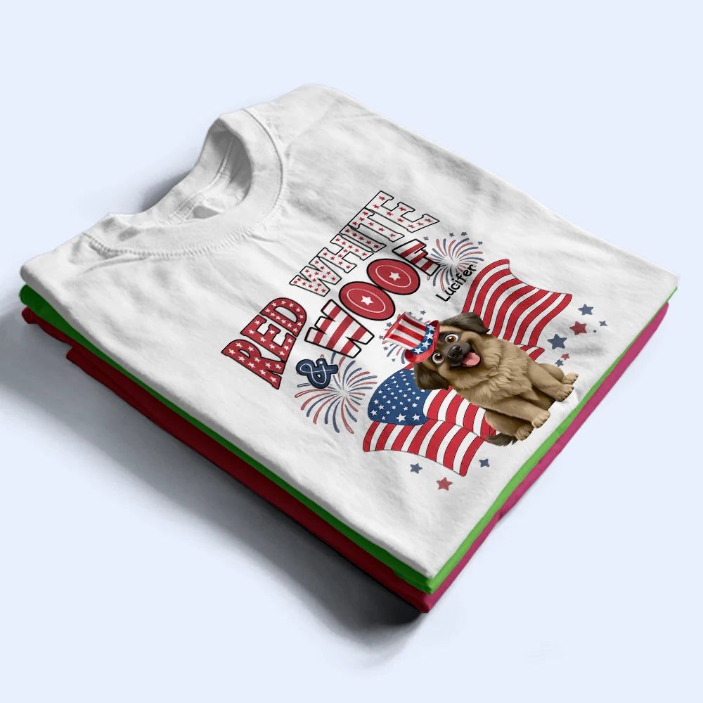 Red White Woof - Personalized T Shirt