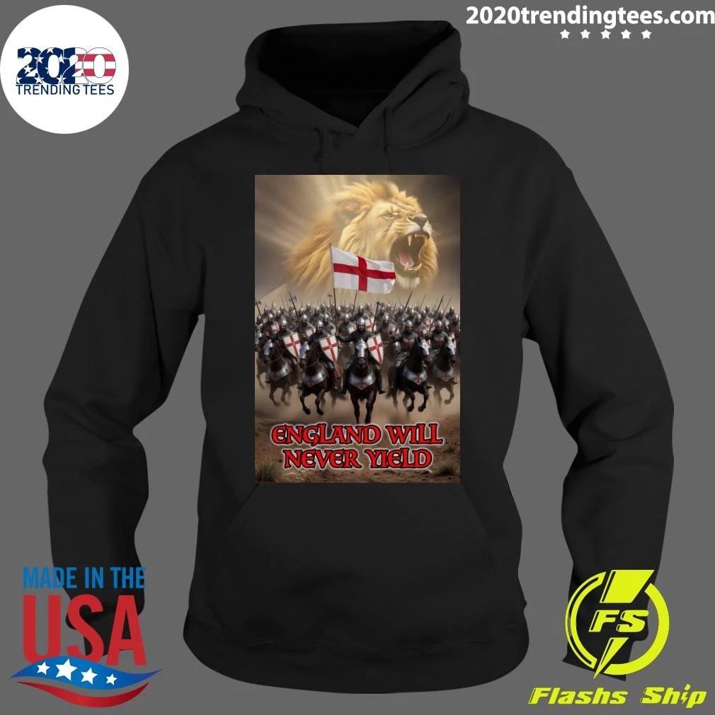 England Will Never Yield Three Lions Patriotic Shirt