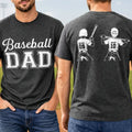 Baseball Softball Dad Papa Kids Backside Line Art - Personalized T Shirt