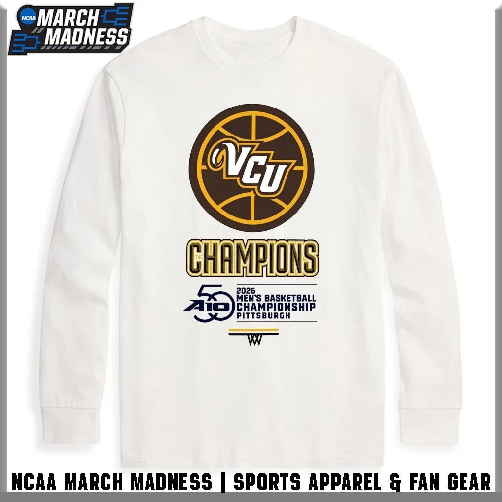 VCU Rams 2026 A-10 Men’s Basketball Tournament Champions Locker Room T-Shirt