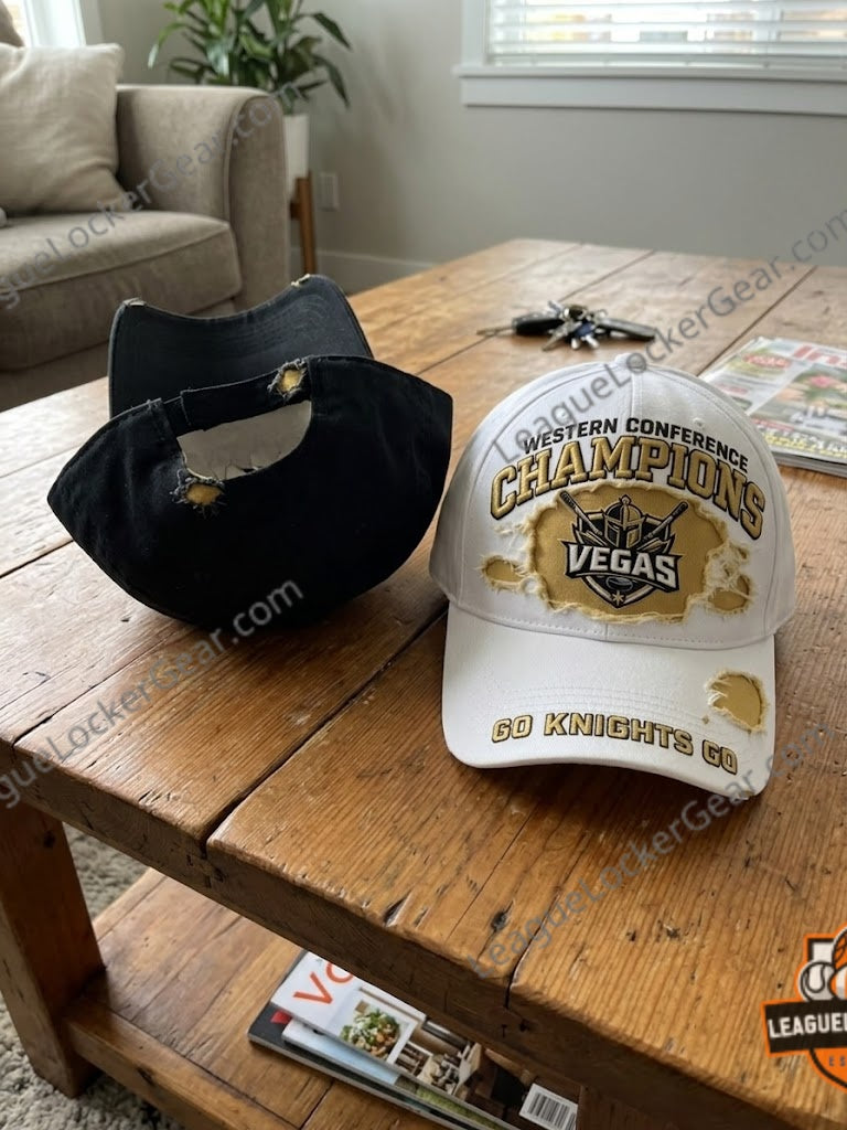 Vegas Golden Knights Western Conference Champions Distressed Baseball Cap