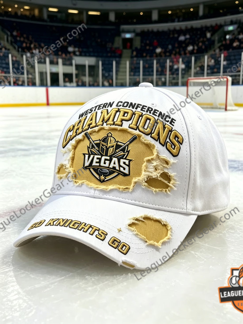 Vegas Golden Knights Western Conference Champions Distressed Baseball Cap