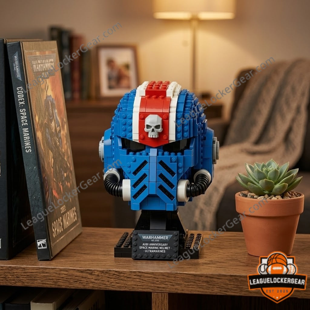 Warhammer 40th Anniversary Space Marine Ultramarines Helmet Brick Set