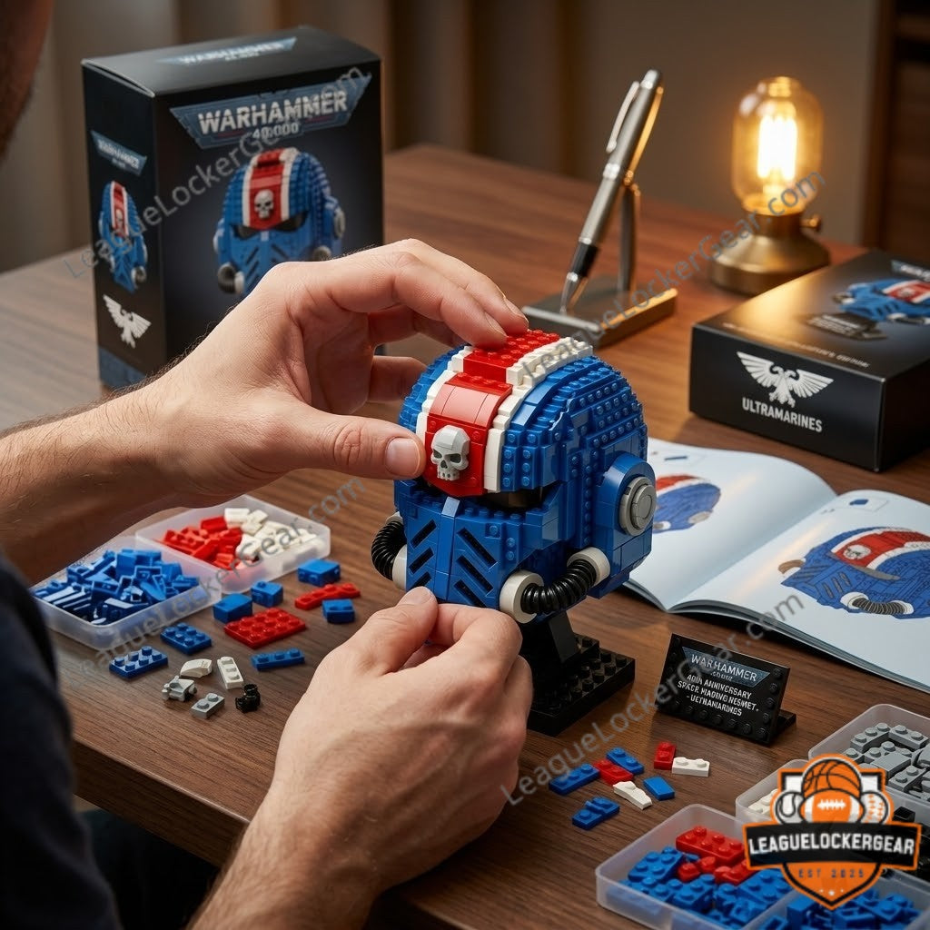 Warhammer 40th Anniversary Space Marine Ultramarines Helmet Brick Set