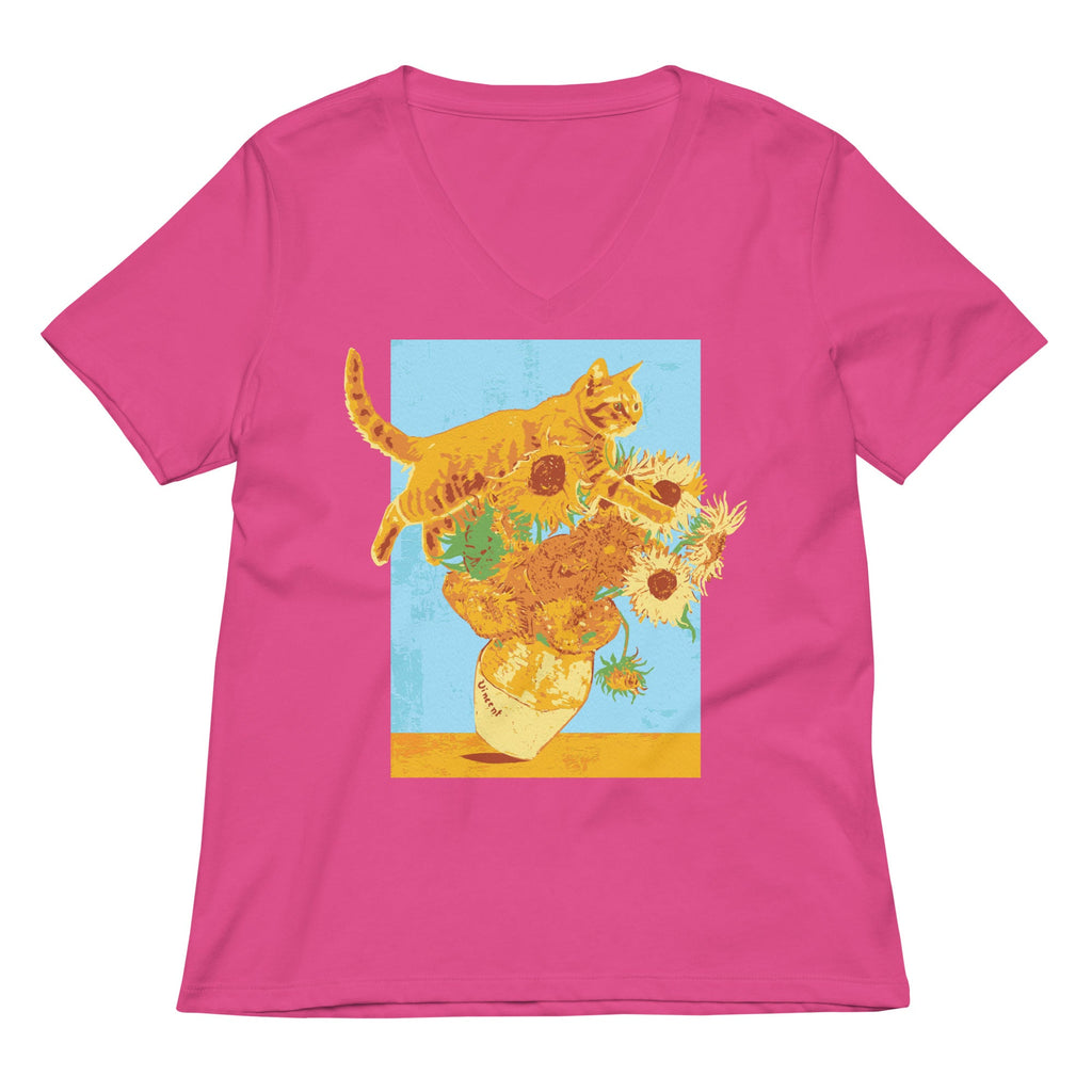 Van Gogh's Cat Women's V-Neck Tee