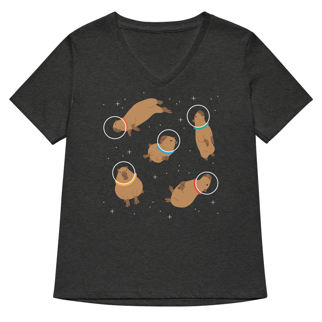 Capybaras In Space Women's V-Neck Tee