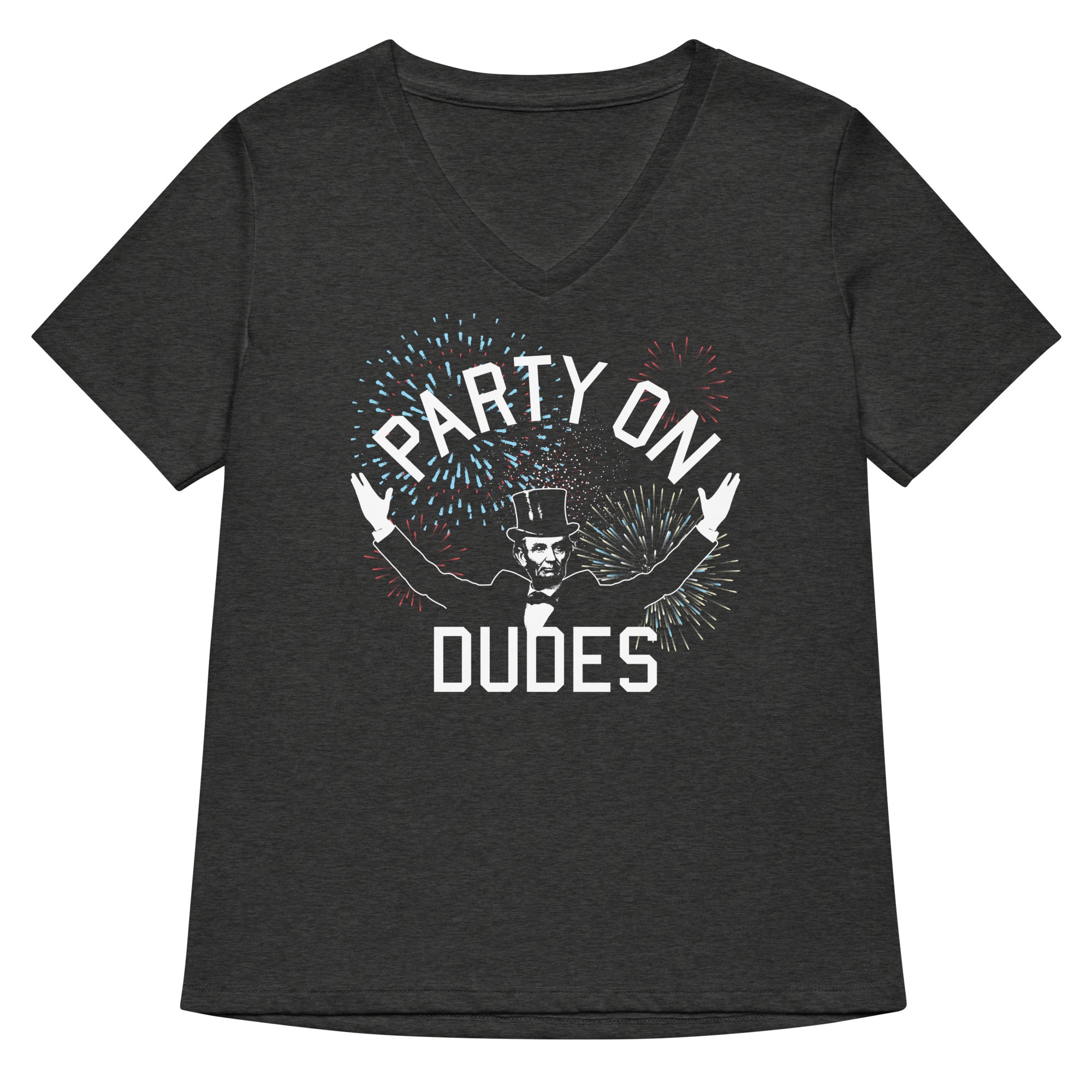 Party On Dudes Women's V-Neck Tee