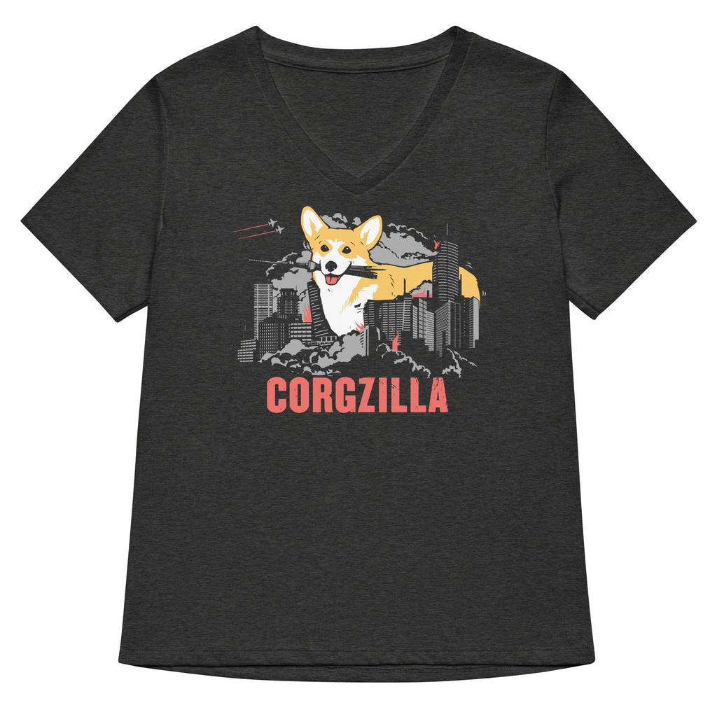 Corgzilla Women's V-Neck Tee