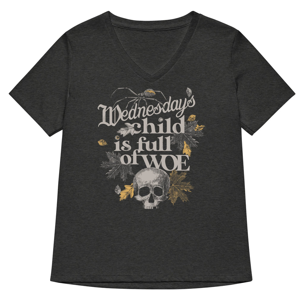 Wednesday's Child Is Full Of Woe Women's V-Neck Tee