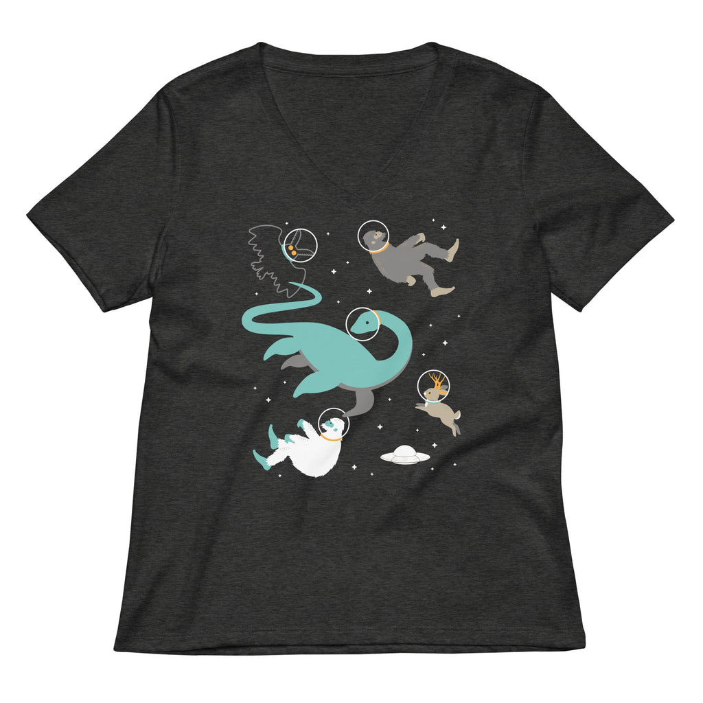 Cryptids In Space Women's V-Neck Tee