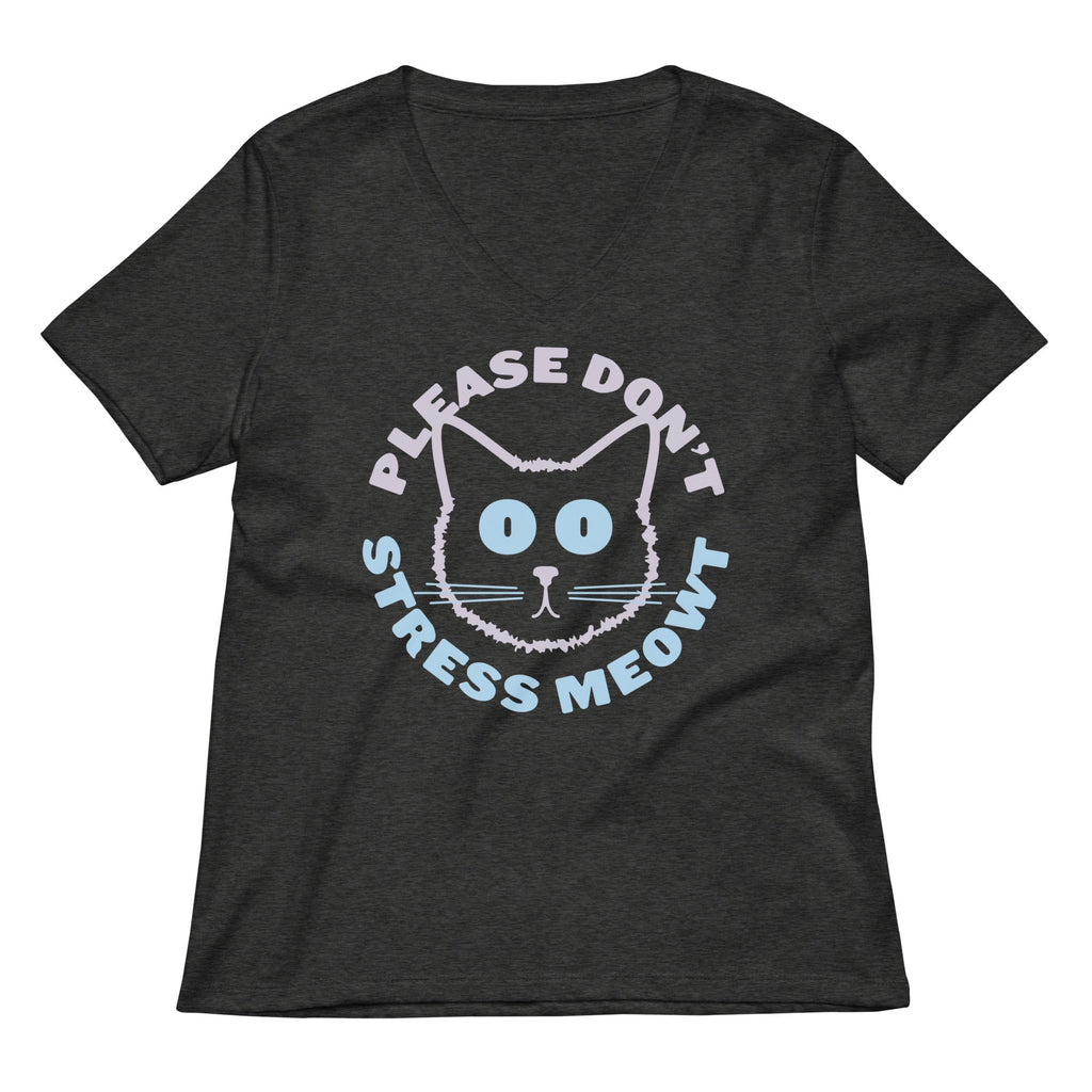 Please Don't Stress Meowt Women's V-Neck Tee