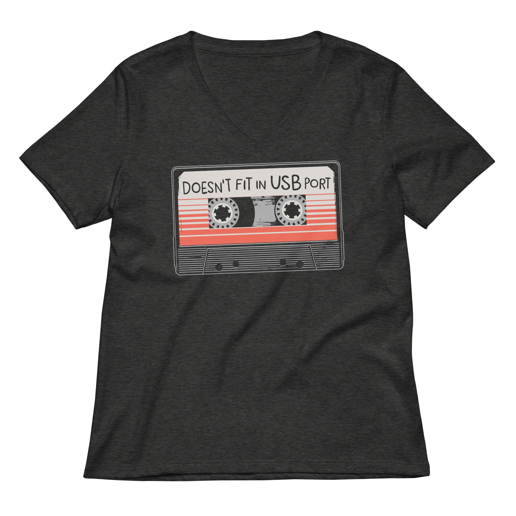 Doesn't Fit In USB Port Women's V-Neck Tee
