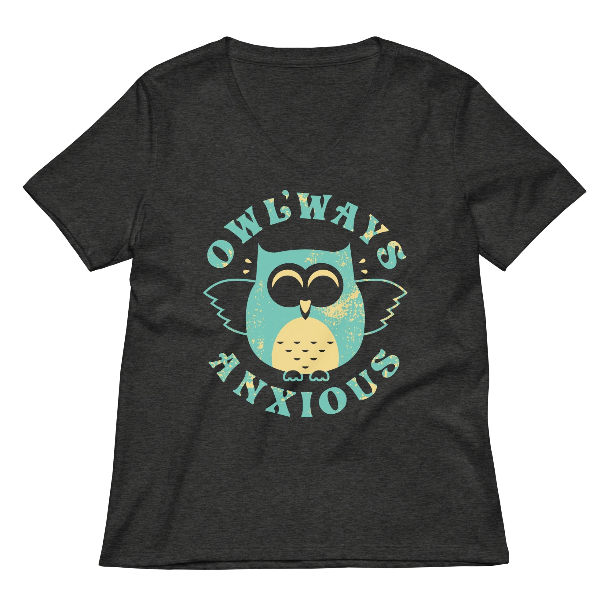 Owlways Anxious Women's V-Neck Tee