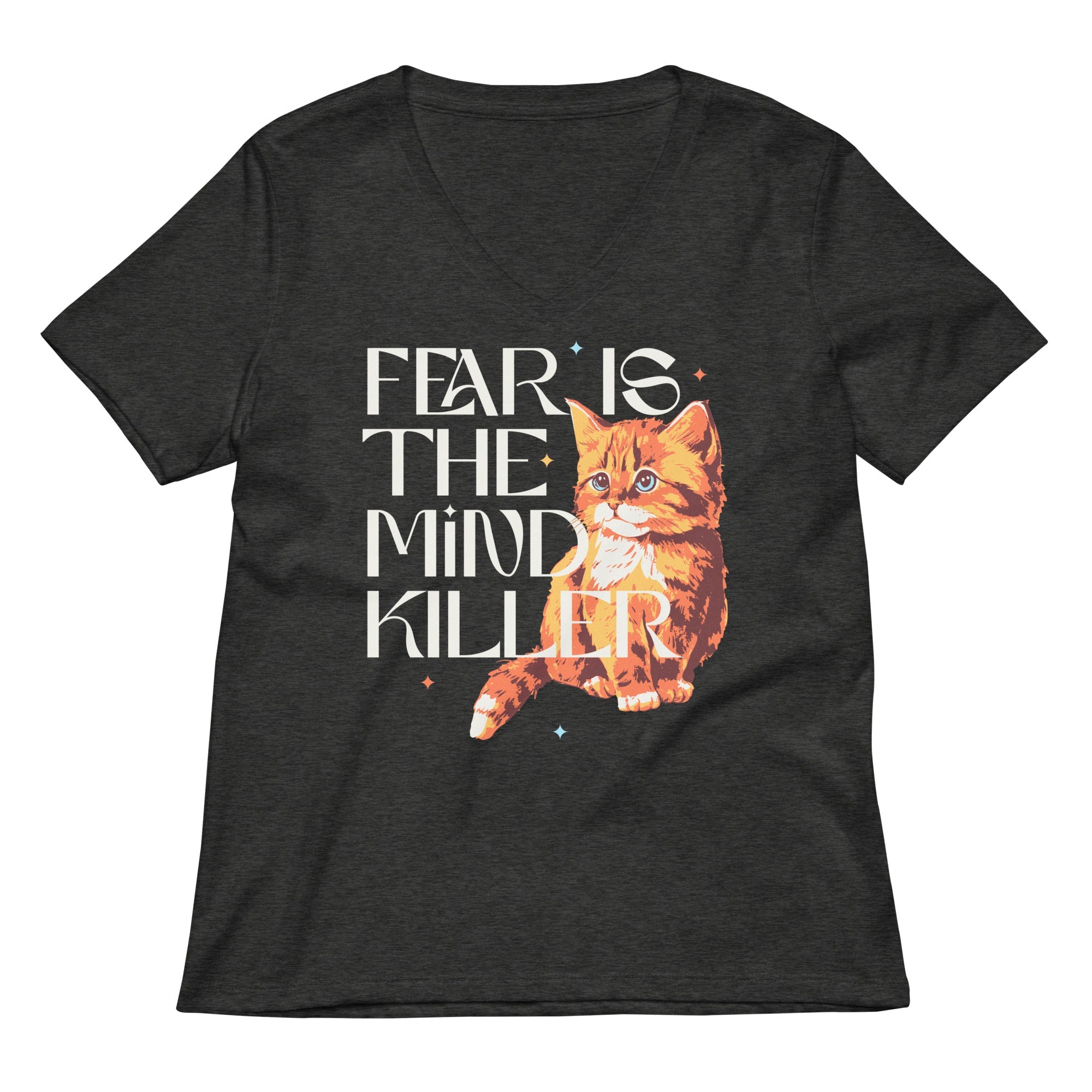 Fear Is The Mind Killer Cat Women's V-Neck Tee