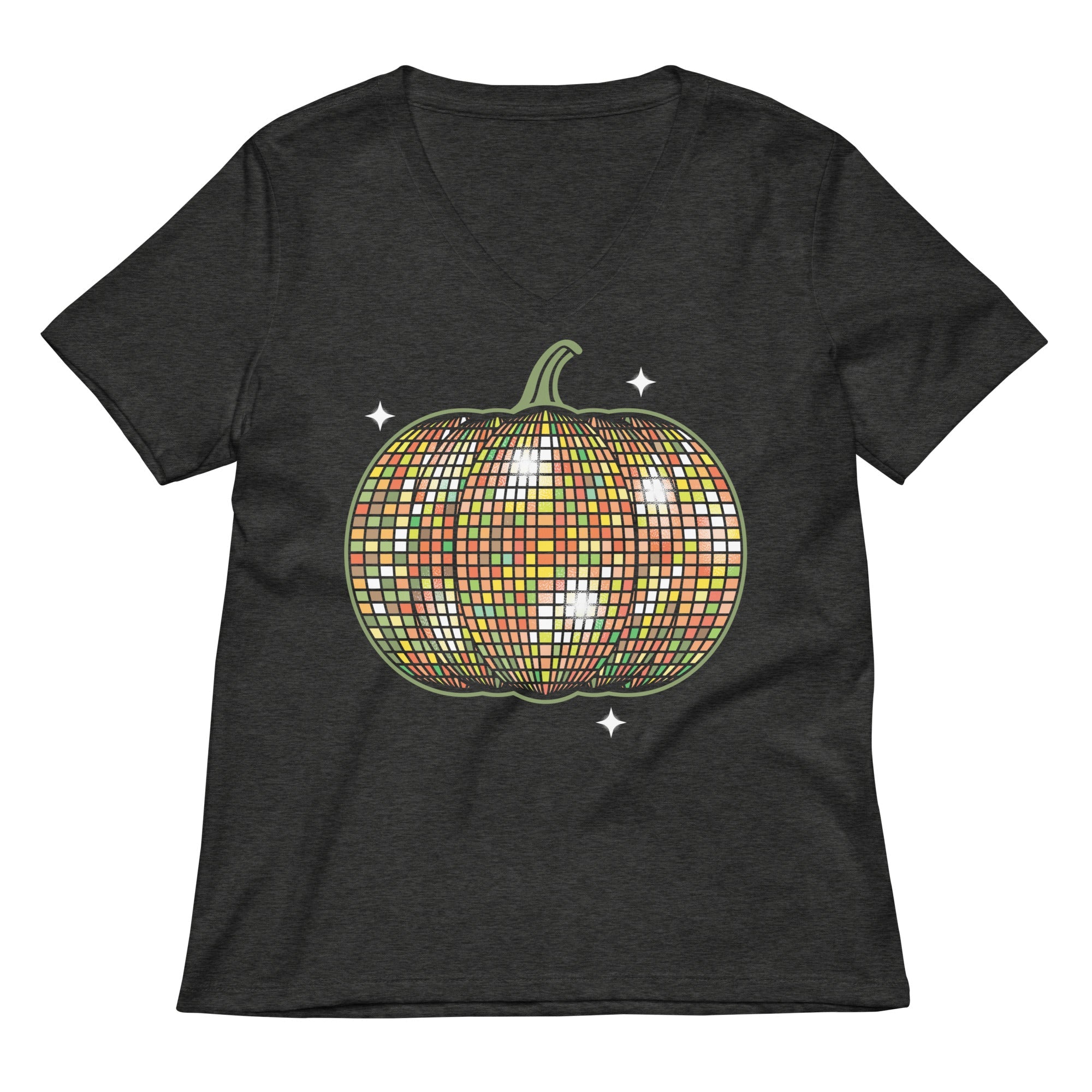 Disco Pumpkin Women's V-Neck Tee