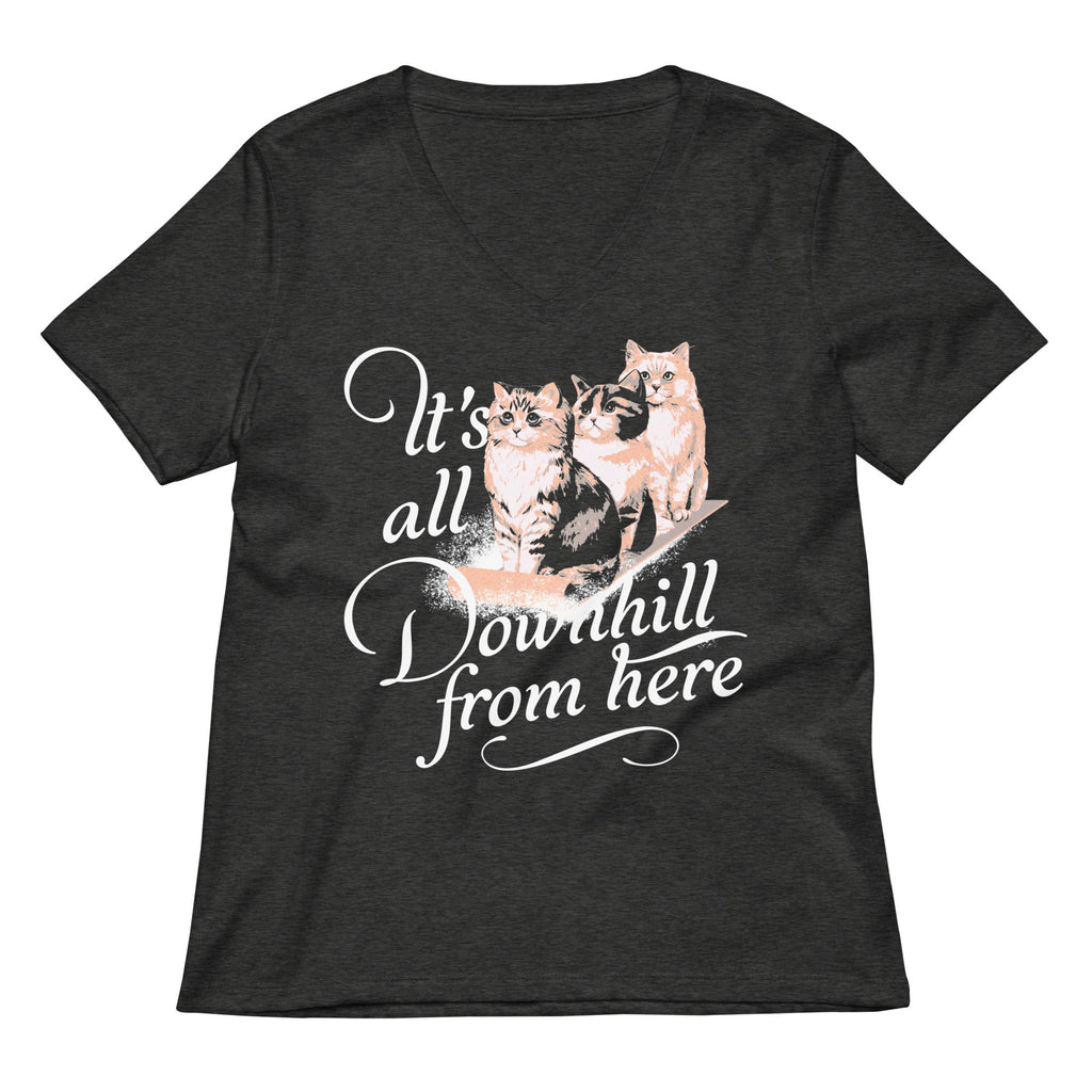 It's All Downhill From Here Women's V-Neck Tee