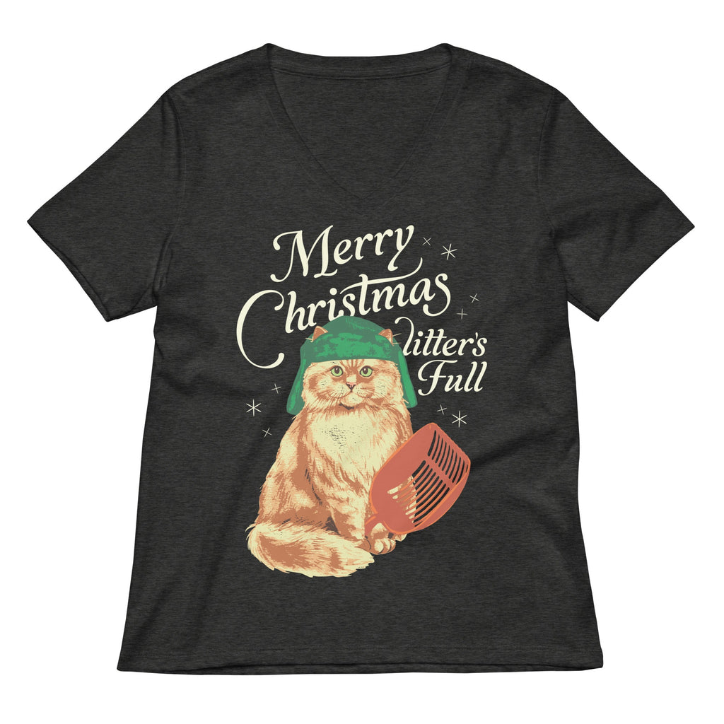 Merry Christmas Litter's Full Women's V-Neck Tee