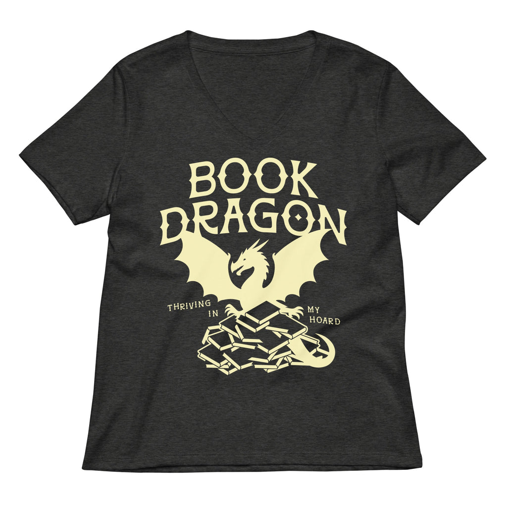 Book Dragon Thriving In My Hoard Women's V-Neck Tee