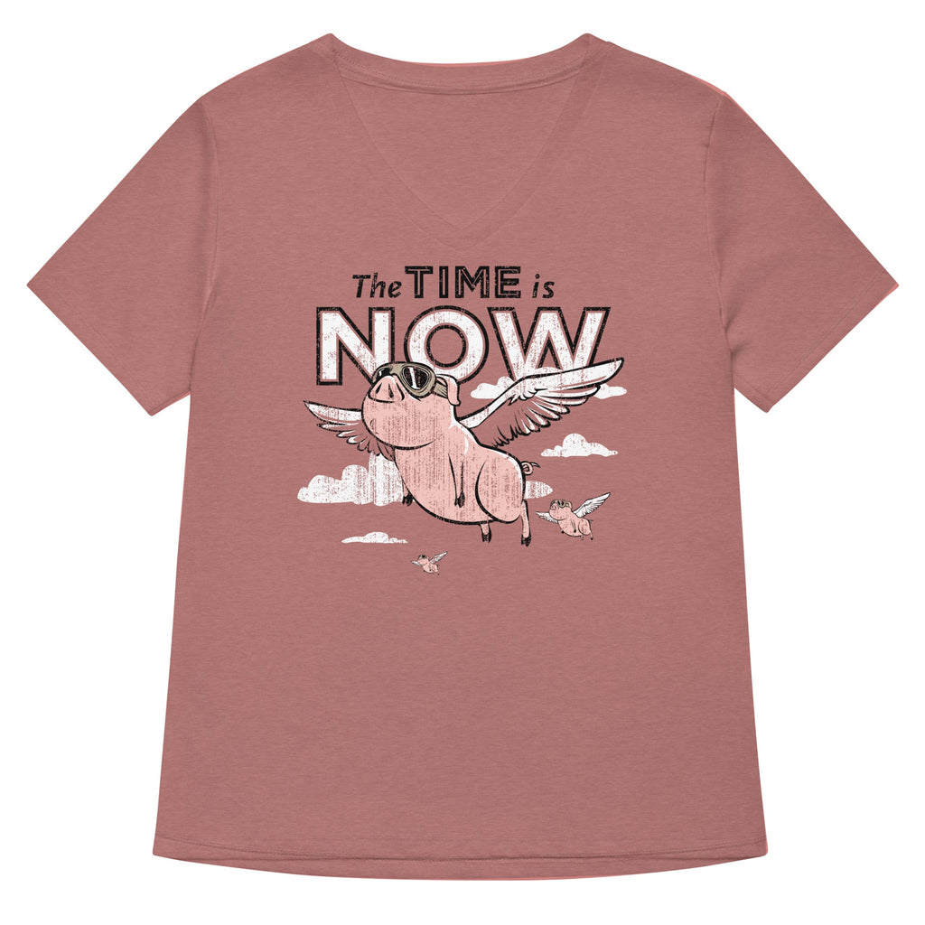 The Time Is Now Women's V-Neck Tee