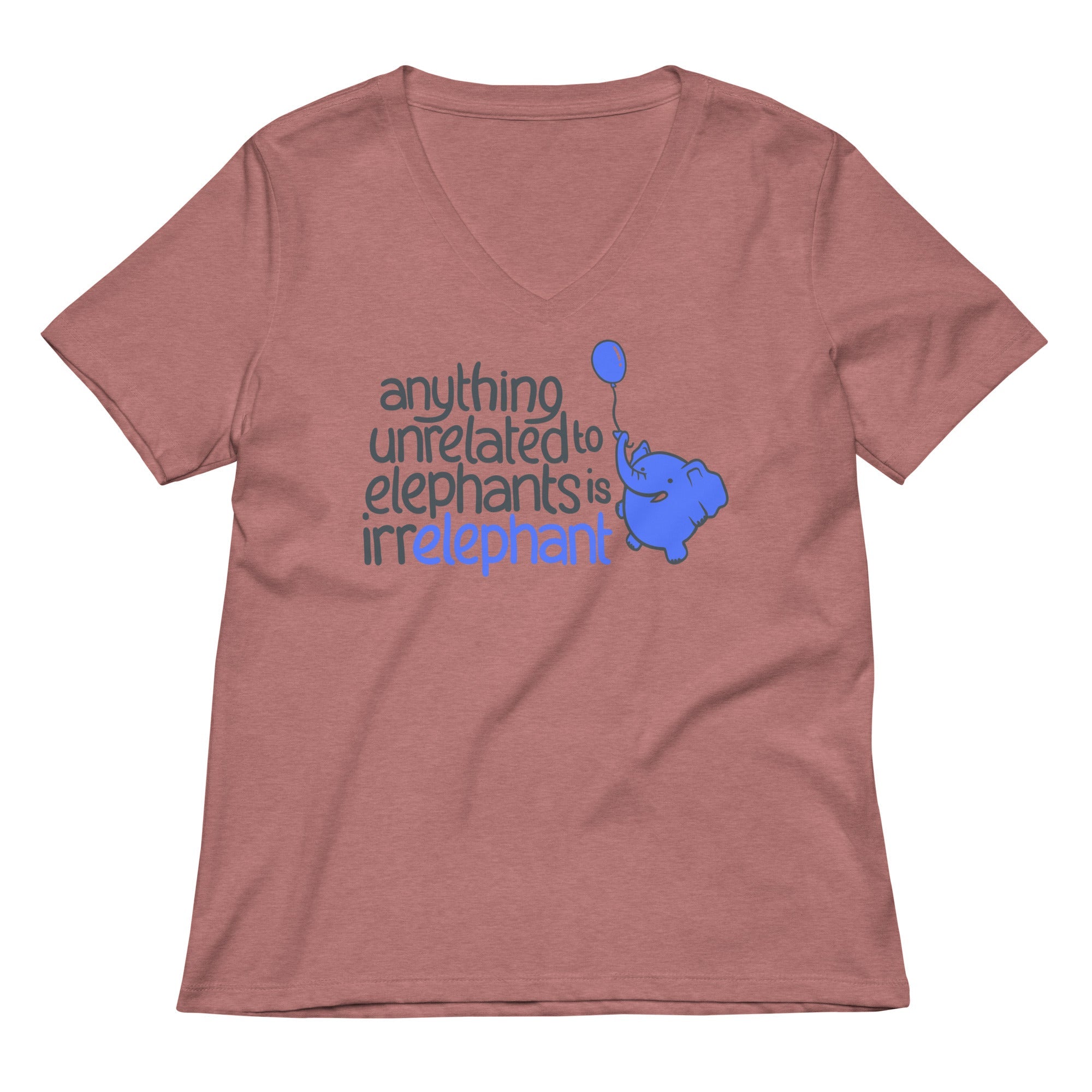Anything Unrelated Elephants Women's V-Neck Tee