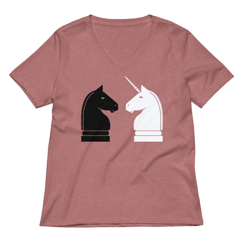 Chess Unicorn Women's V-Neck Tee