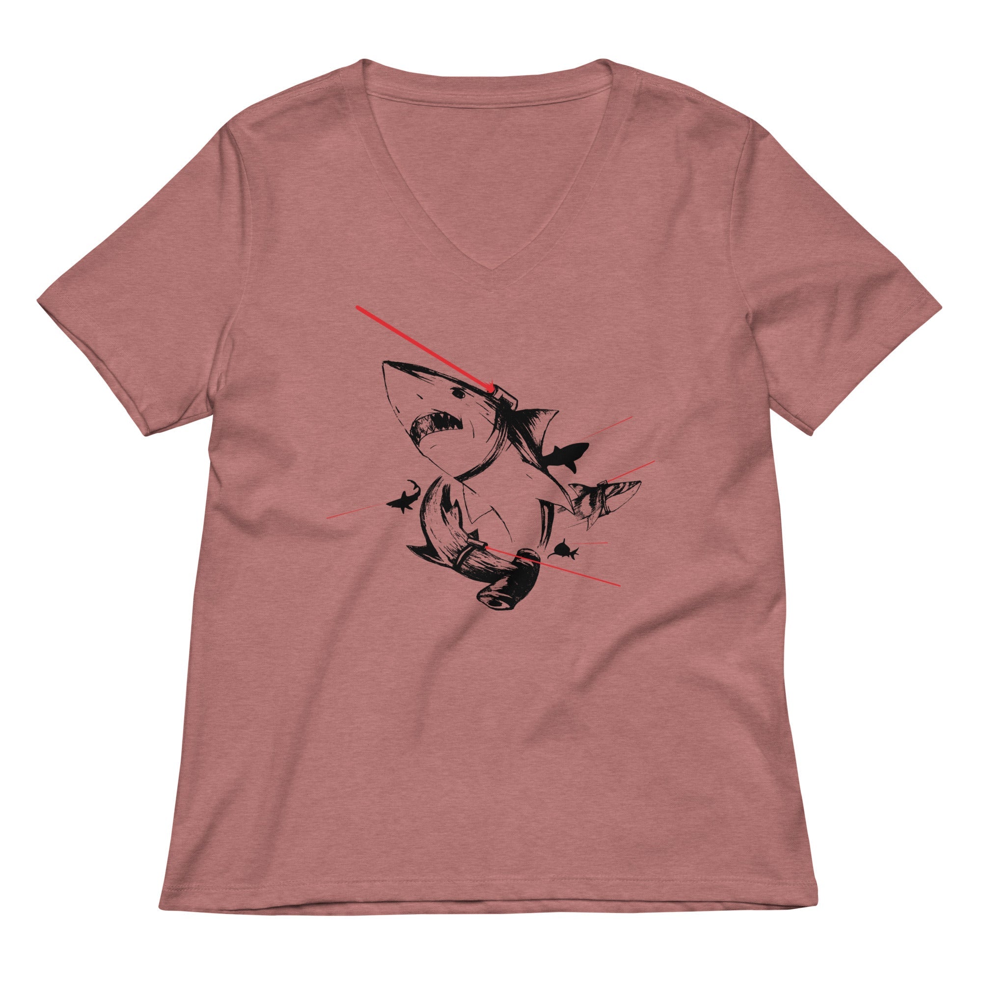 Sharks With Lasers Women's V-Neck Tee