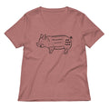 Tasty Pig Cuts Women's V-Neck Tee