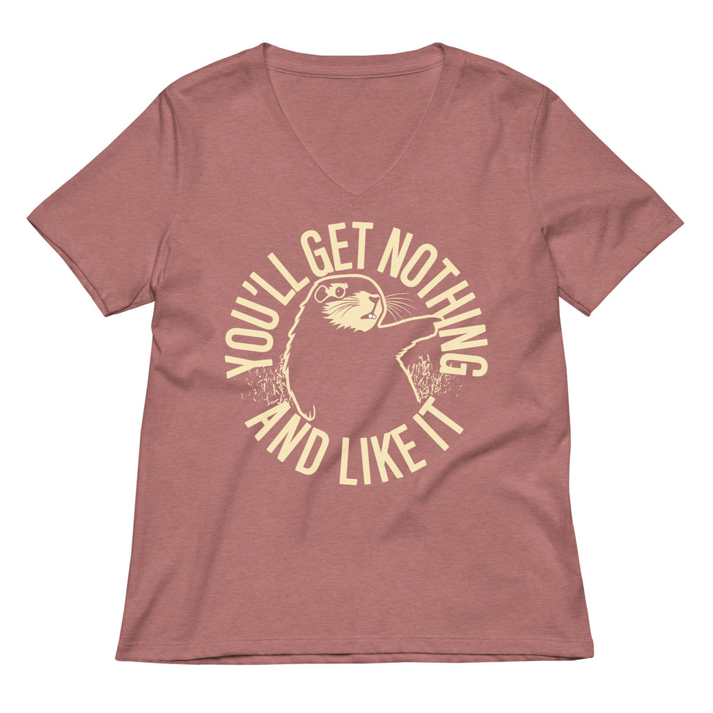 You'll Get Nothing And Like It Women's V-Neck Tee