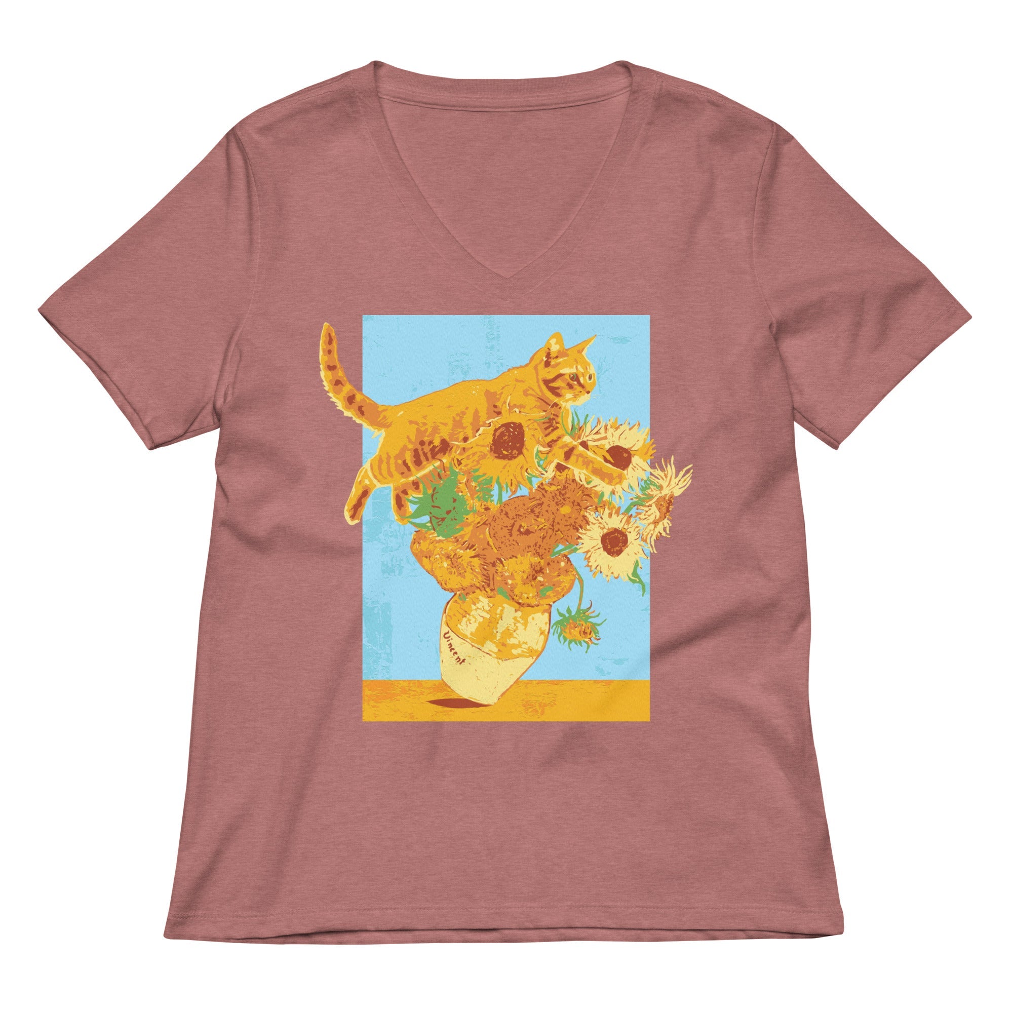 Van Gogh's Cat Women's V-Neck Tee
