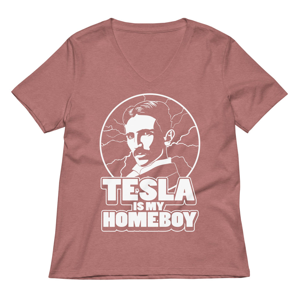 Tesla Is My Homeboy Women's V-Neck Tee