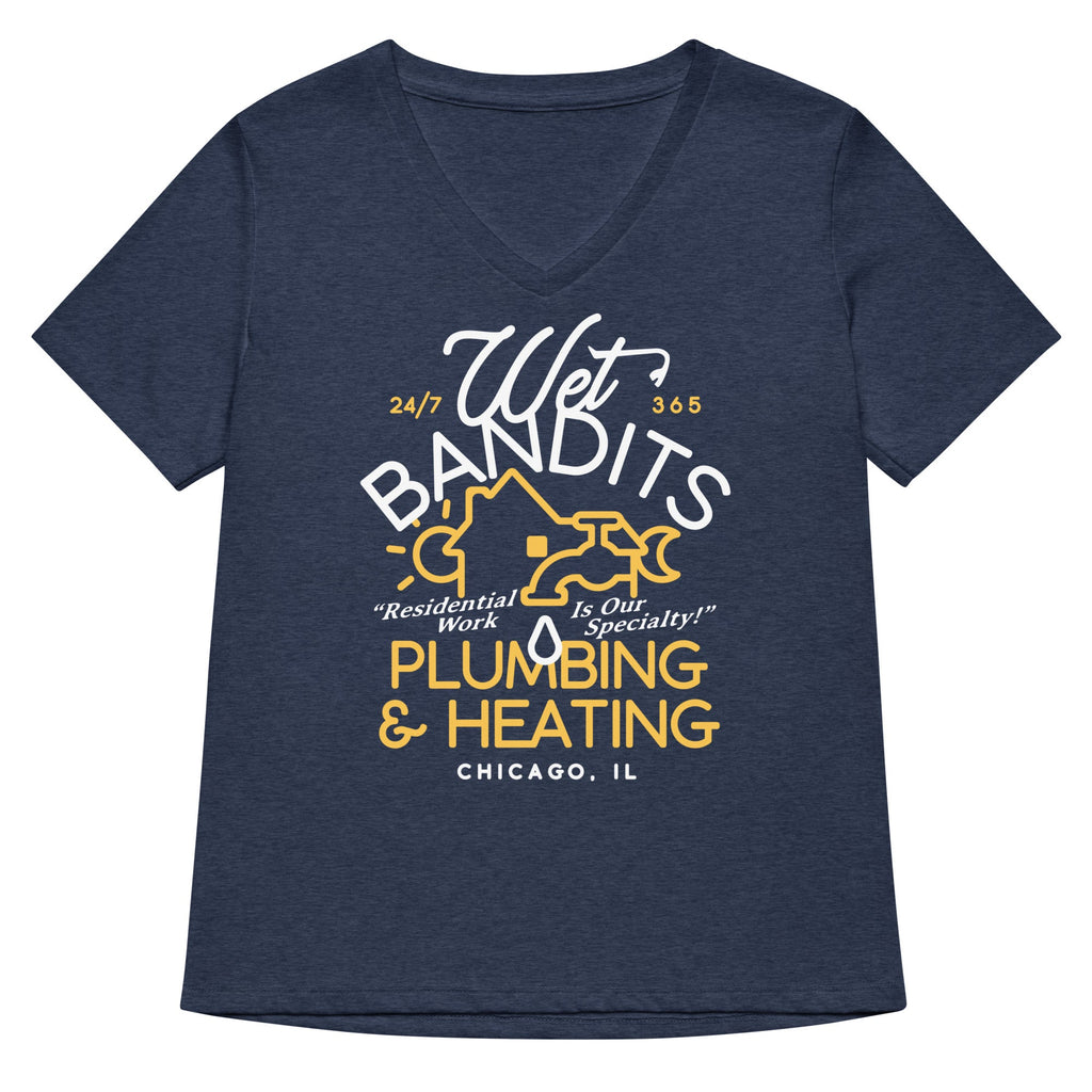 Wet Bandits Plumbing & Heating Women's V-Neck Tee