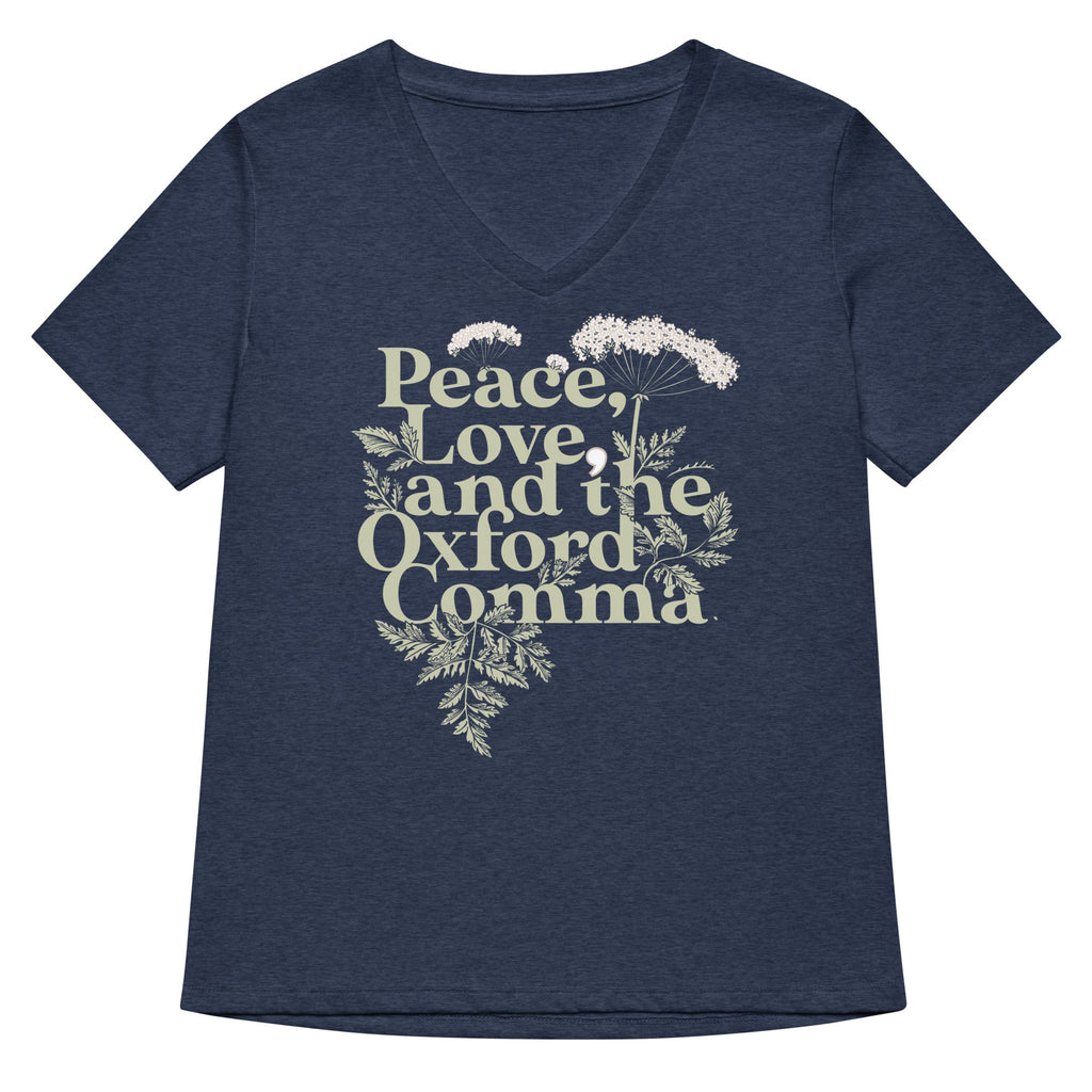 Peace, Love, And The Oxford Comma Women's V-Neck Tee