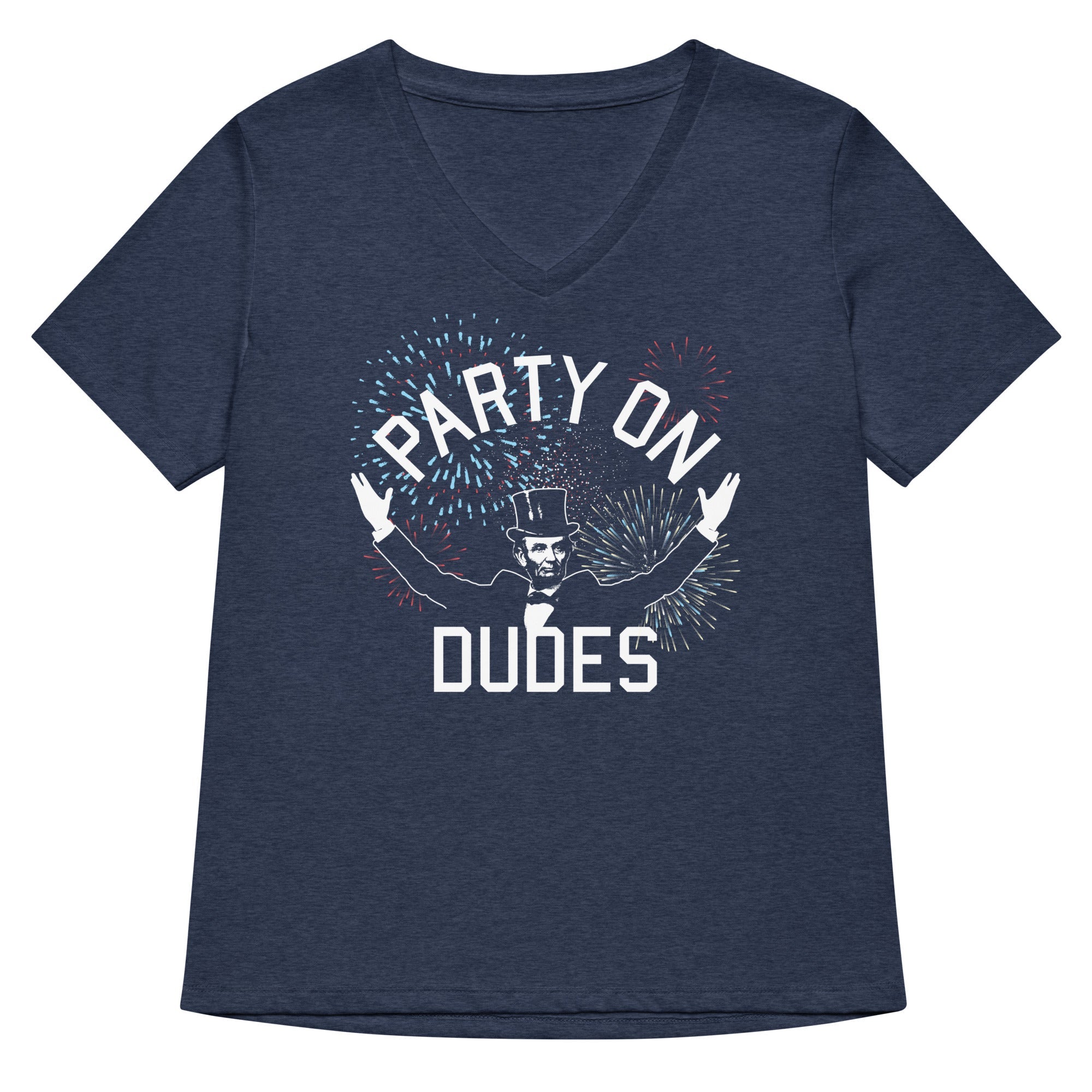 Party On Dudes Women's V-Neck Tee