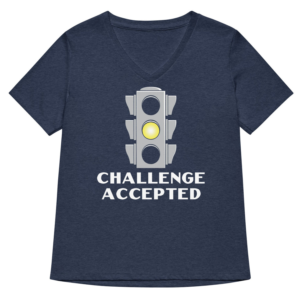 Challenge Accepted Stoplight Women's V-Neck Tee