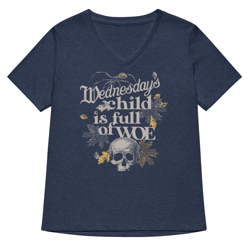Wednesday's Child Is Full Of Woe Women's V-Neck Tee