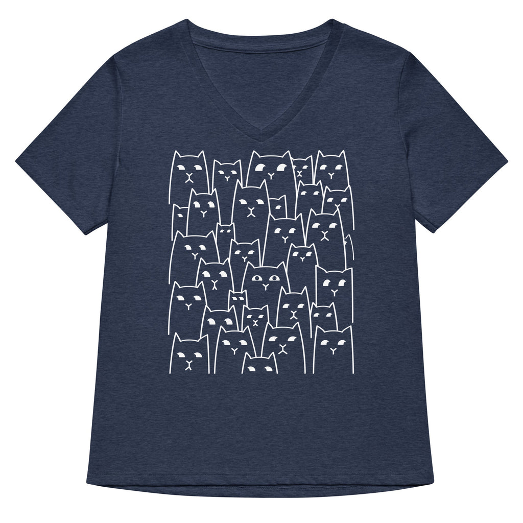 Suspicious Cats Women's V-Neck Tee