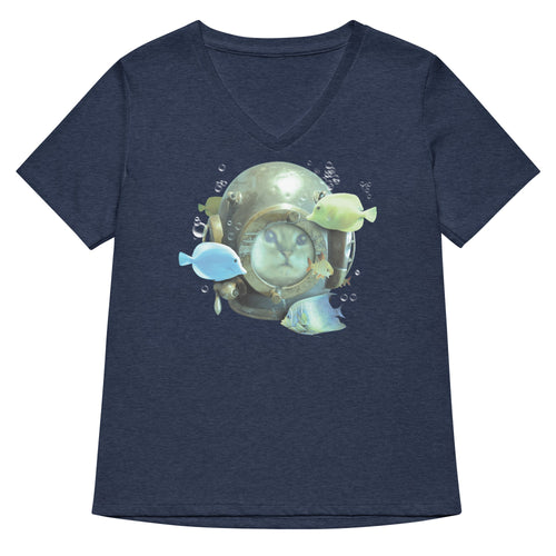 20,000 Purrrs Under The Sea Women's V-Neck Tee