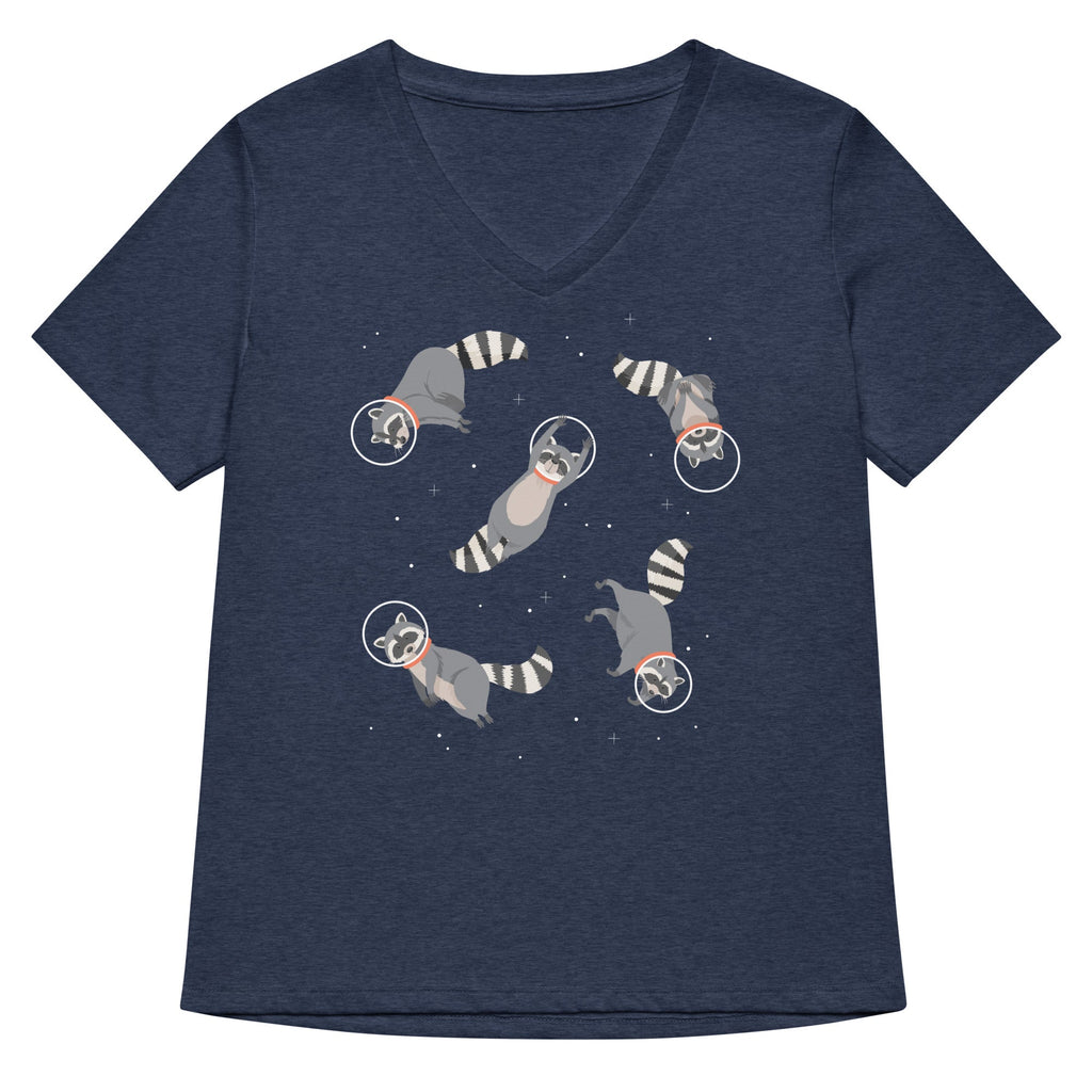 Raccoons In Space Women's V-Neck Tee