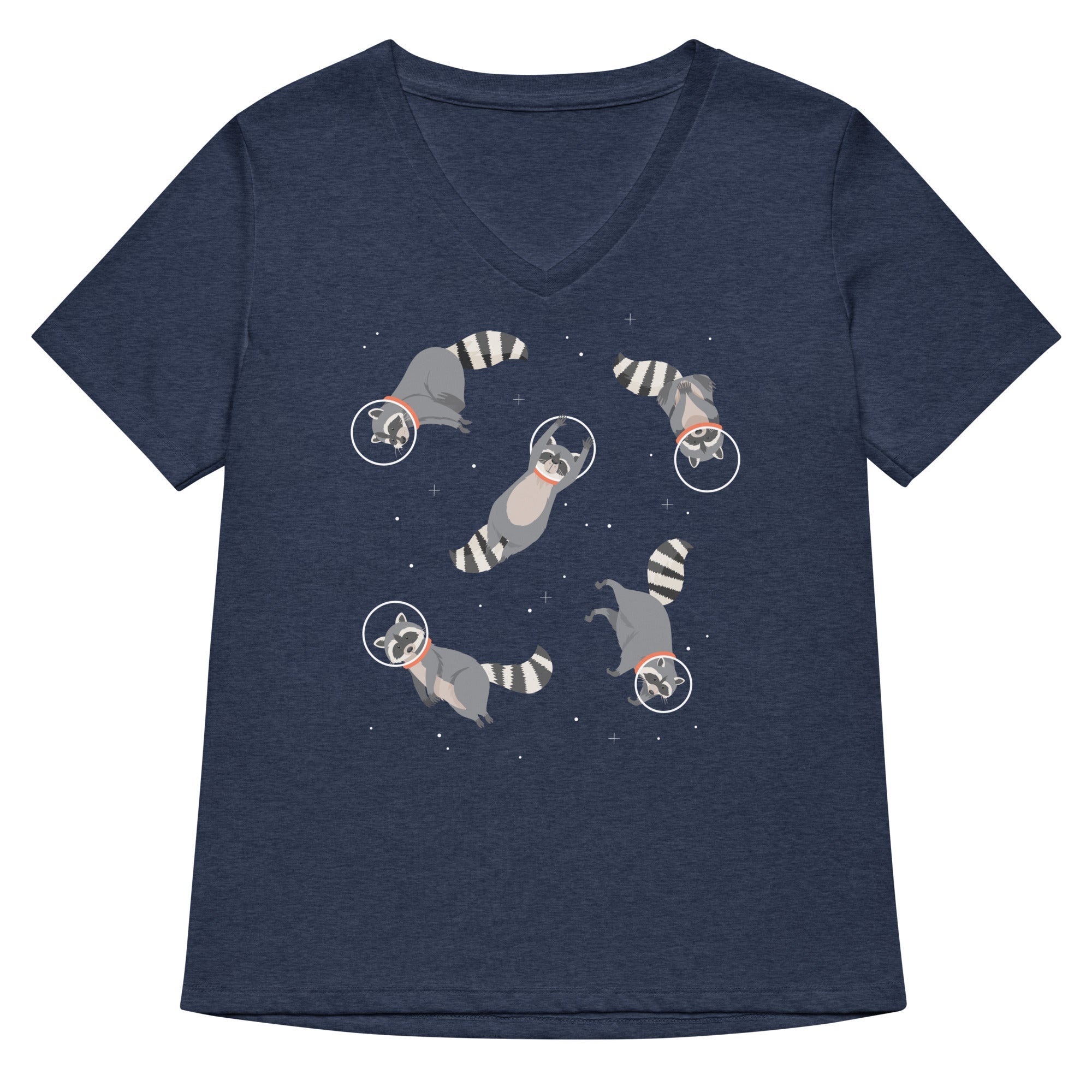 Raccoons In Space Women's V-Neck Tee