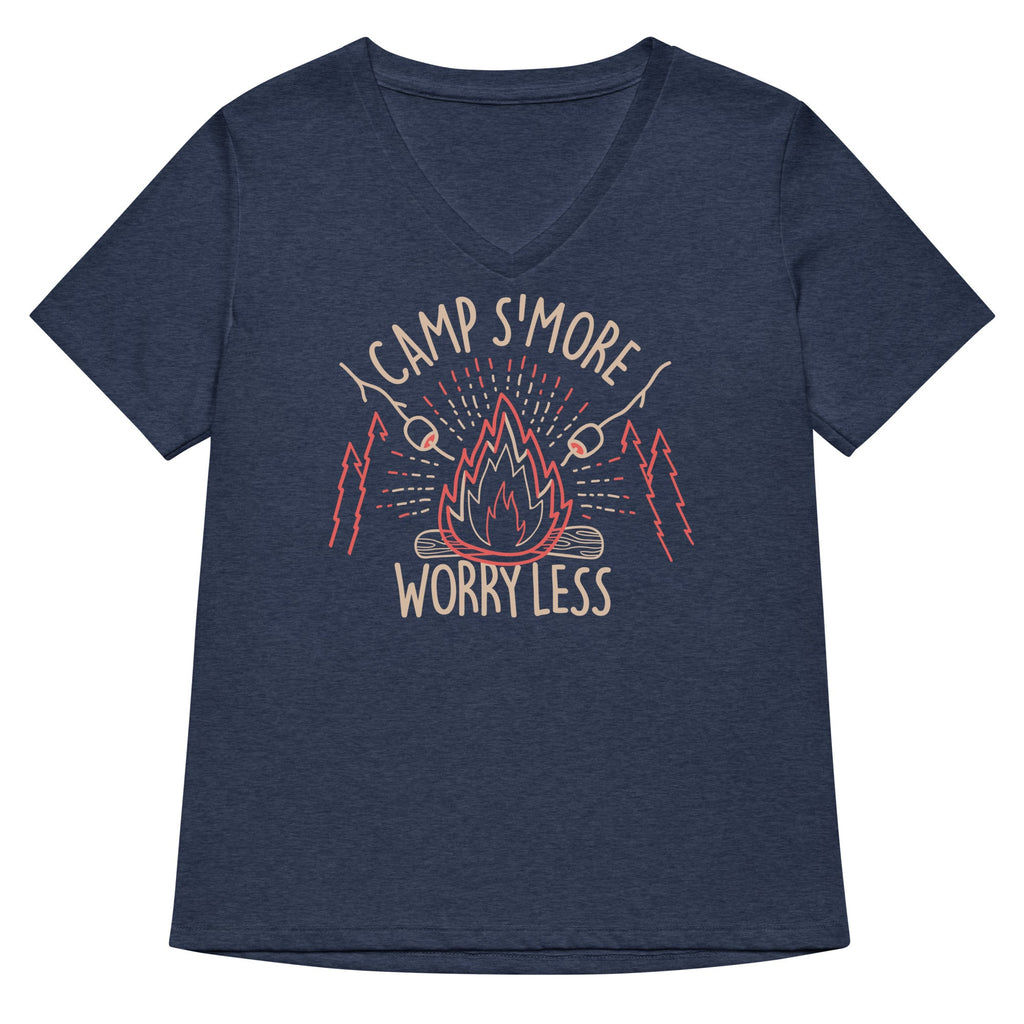 Camp S'more Worry Less Women's V-Neck Tee