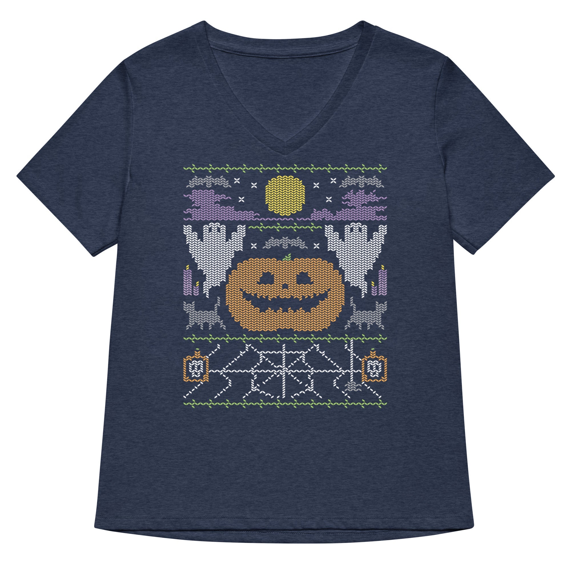 Ugly Halloween Sweater Women's V-Neck Tee