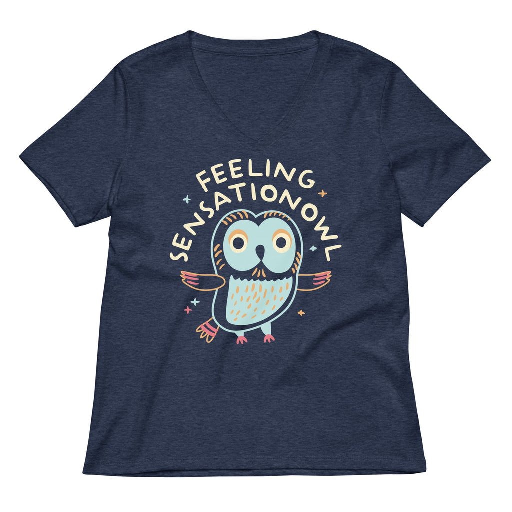 Feeling Sensationowl Women's V-Neck Tee