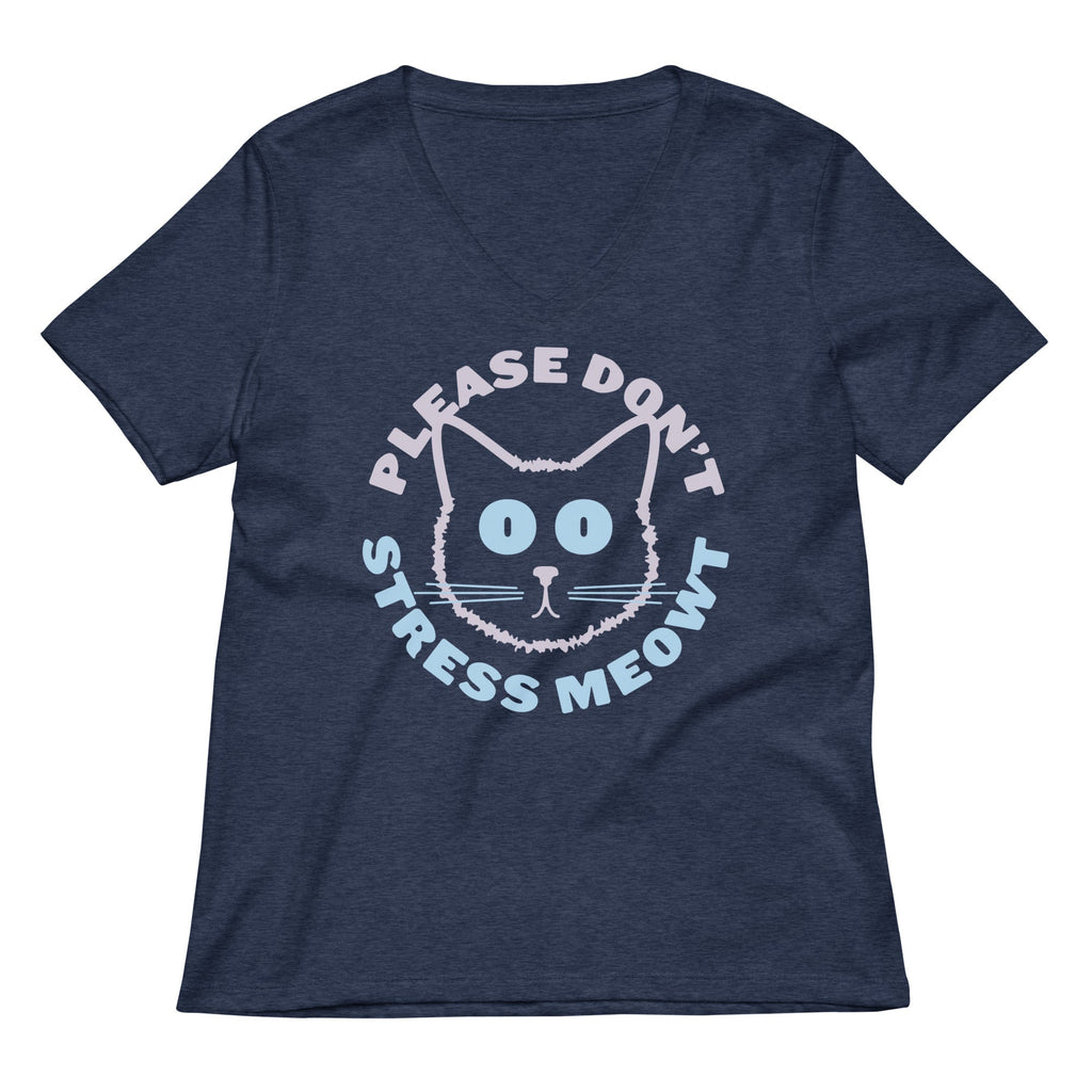Please Don't Stress Meowt Women's V-Neck Tee