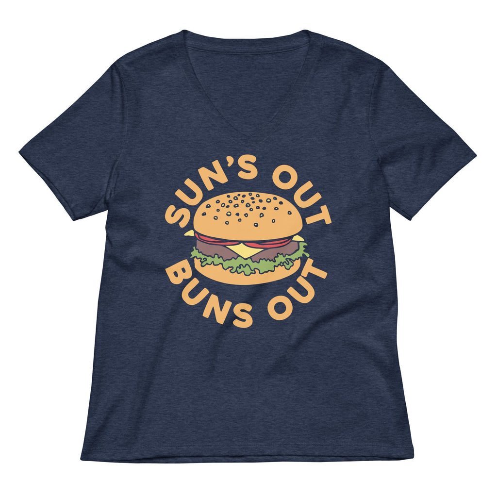 Sun's Out Buns Out Women's V-Neck Tee