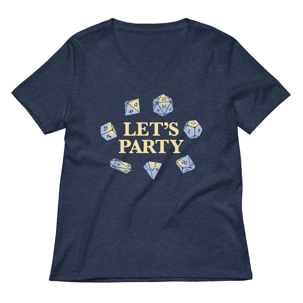 Let's Party Dice Women's V-Neck Tee