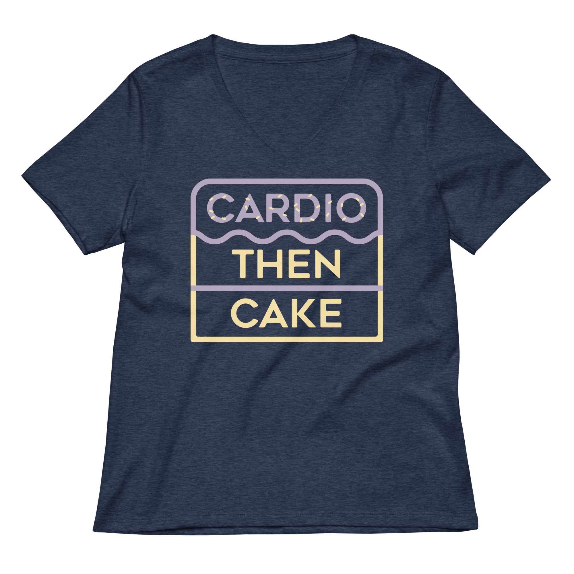 Cardio Then Cake Women's V-Neck Tee