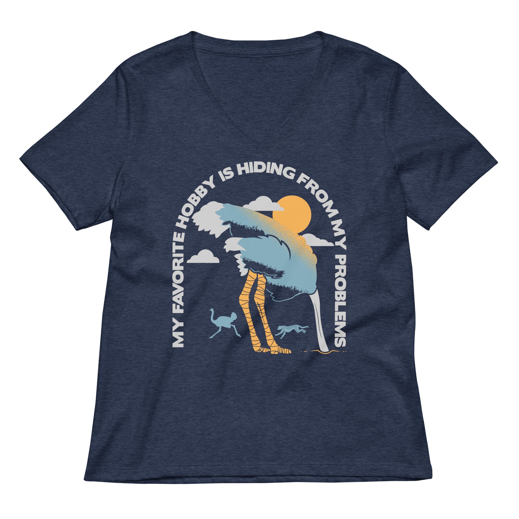 My Favorite Hobby Is Hiding From My Problems Women's V-Neck Tee
