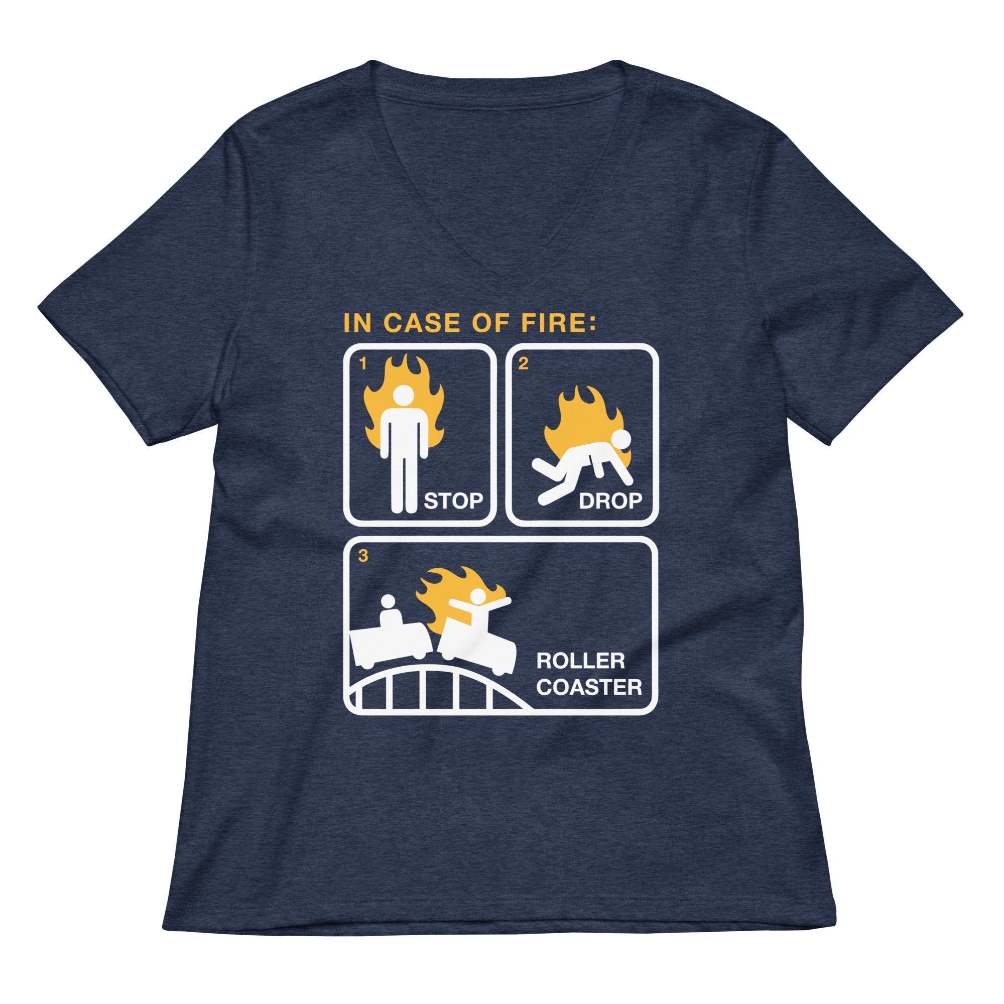 Stop Drop Roller Coaster Women's V-Neck Tee