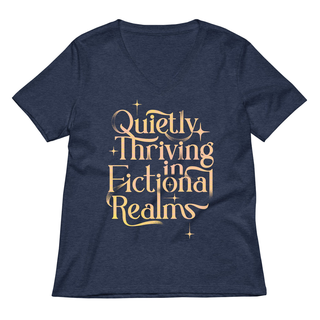 Quietly Thriving In Fictional Realms Women's V-Neck Tee